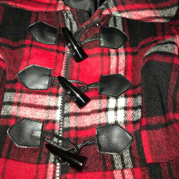 Red Plaid coat - Picture 3 of 3